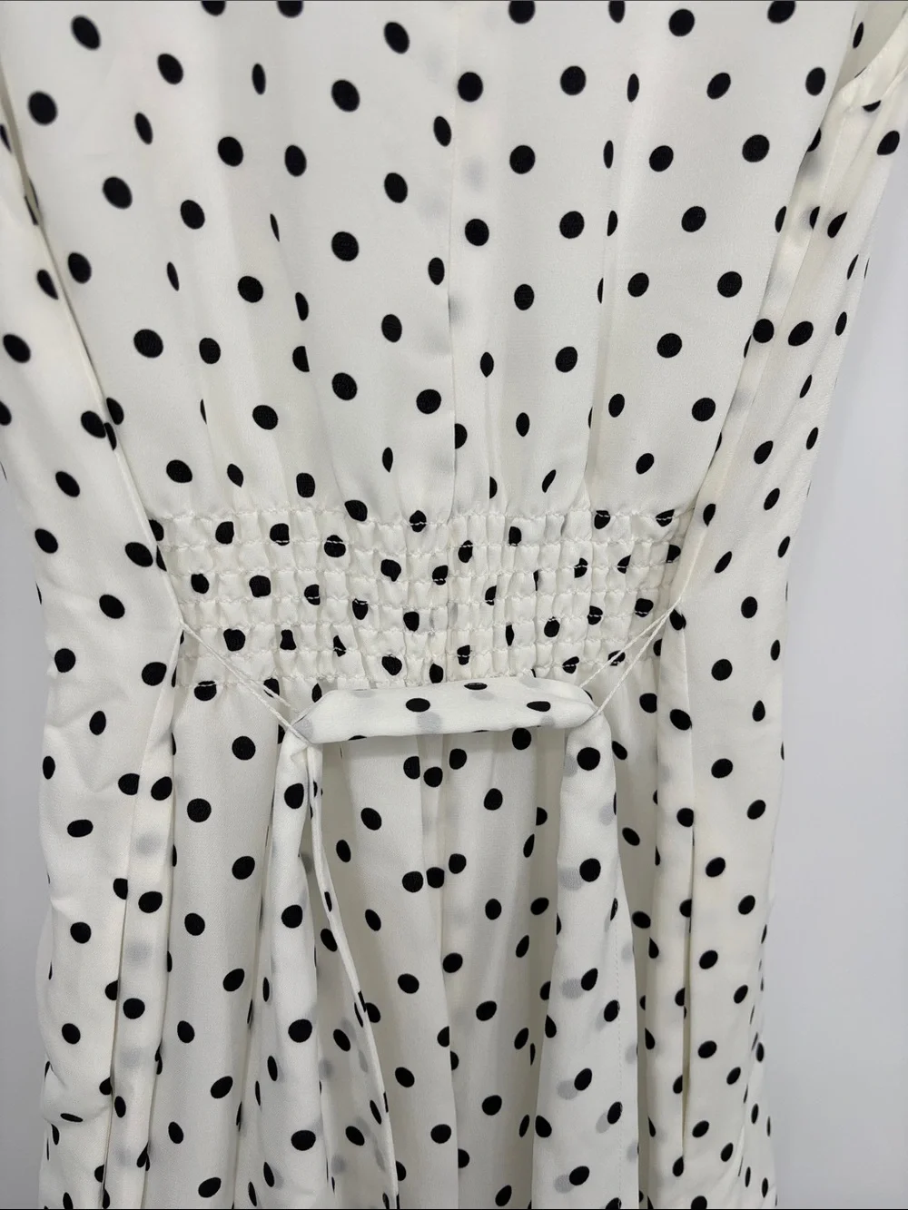 Kate Spade black and white Cabana Dot lined wide leg belt Jumpsuit size 0 NWT